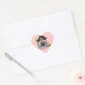 Het Donkere Haar van de Bijwerking van het Hart Sticker (Envelop)