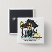Het Donkere Haar van de Bijwerking van het medicij Vierkante Button 5,1 Cm (Voorkant /achterkant)