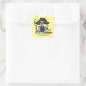 Het Donkere Haar van de Bijwerking van het Vierkante Sticker (Tas)