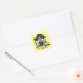 Het Donkere Haar van de Bijwerking van het Vierkante Sticker (Envelop)