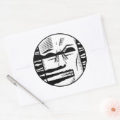 Het donkere Man Ronde Sticker (Envelop)