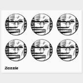 Het donkere Man Ronde Sticker (Vel)