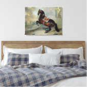 Het donkere paard 'Valido' Canvas Afdruk (Insitu (Slaapkamer))