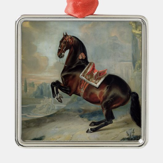 Het donkere paard 'Valido' Metalen Ornament (Voorkant)
