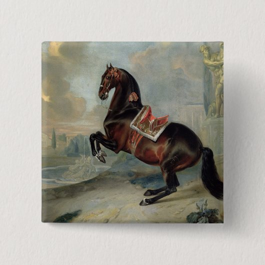 Het donkere paard 'Valido' Vierkante Button 5,1 Cm (Voorkant)