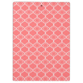 Het donkere Roze Geometrische Patroon Quatrefoil Klembord (Achterkant)