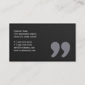 Het donkere Visitekaartje van de Tekstschrijver (Achterkant)