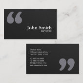 Het donkere Visitekaartje van de Tekstschrijver (Voorkant / Achterkant)