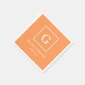 Het donkere Witte Ontworpen Aanvankelijke Monogram Servetten (Hoek)