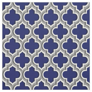 Het Donkergrijze Marokkaanse Quatrefoil Patroon Stof