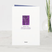 Het donkerpaarse Wenskaart van de Boom van de Kaart (Achterkant)