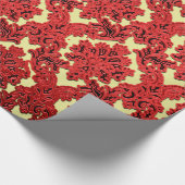 Het donkerrode en Gouden Verpakkende Document van Cadeaupapier (Hoek)