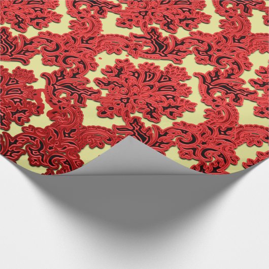 Het donkerrode en Gouden Verpakkende Document van Cadeaupapier (Hoek)