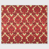 Het donkerrode en Gouden Verpakkende Document van Cadeaupapier (Vlak)