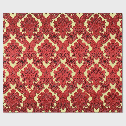 Het donkerrode en Gouden Verpakkende Document van Cadeaupapier (Vlak)