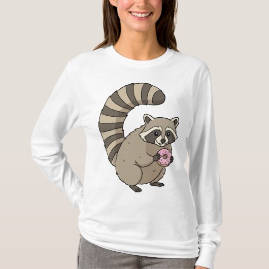 Het Donut Thief Raccoon T-shirt (Voorkant)