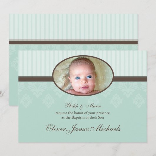 HET DOOPSEL NODIGT: UIT: heilige 1L Kaart (Voorkant / Achterkant)