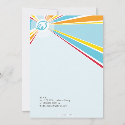 HET DOOPSEL NODIGT: UIT: moderne duif 5P Kaart (Achterkant)