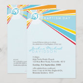 HET DOOPSEL NODIGT: UIT: moderne duif 5P Kaart (Voorkant / Achterkant)