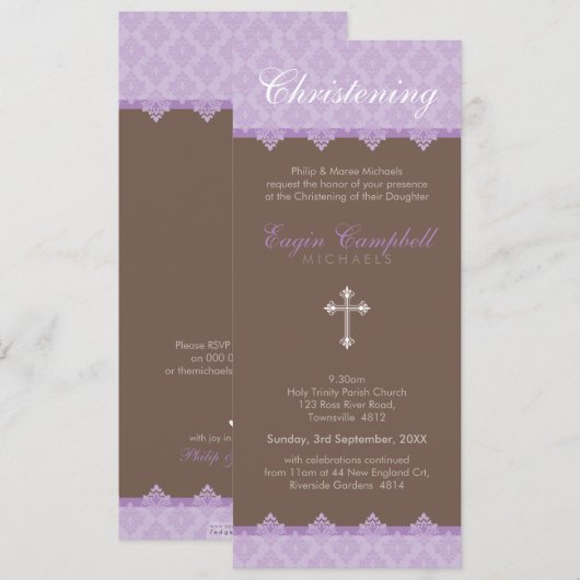 HET DOOPSEL NODIGT: UIT: oh zo mooie 7P Kaart (Voorkant / Achterkant)