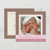 HET DOOPSEL VAN DE FOTO NODIGT: UIT: elegantie 2SQ Kaart (Voorkant / Achterkant)