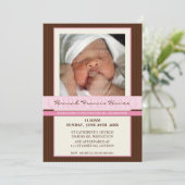 HET DOOPSEL VAN DE FOTO NODIGT: UIT: elegantie 4P Kaart (Staand voorkant)