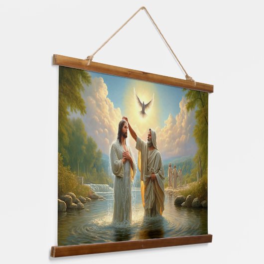 Het doopsel van Jezus Hangend Wandkleed (Gebogen)