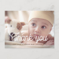Het doopvont van de terugkeer baby shower dank u f