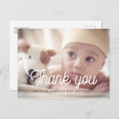 Het doopvont van de terugkeer baby shower dank u f briefkaart (Voorkant / Achterkant)