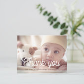 Het doopvont van de terugkeer baby shower dank u f briefkaart (Staand voorkant)