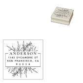 Het door de hand getrokken Adres van de NaamTerugk Rubberstempel (Gestempeld)