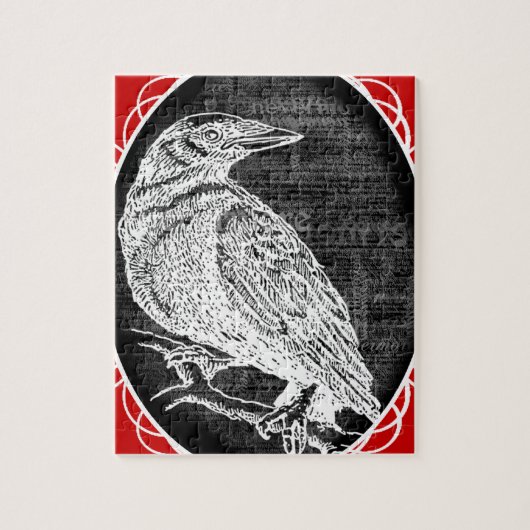 Het door Raven geïnspireerde grafische ontwerp Legpuzzel (Verticaal)