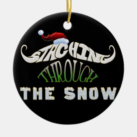 Het doorboren van de sneeuw keramisch ornament (Voorkant)