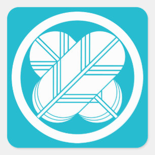 Het doorsnijden van hawkveren met voet in cirkel vierkante sticker