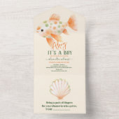 Het doorsturen van Waterverf onder het Baby shower All In One Uitnodiging (Binnen)