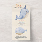 Het doorsturen van Waterverf onder het Baby shower All In One Uitnodiging (Binnen)