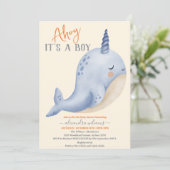 Het doorsturen van Waterverf onder het Baby shower Kaart (Staand voorkant)