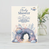 Het doorsturen van Waterverf onder het Baby shower Kaart (Staand voorkant)