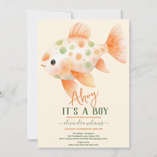 Het doorsturen van Waterverf onder het Baby shower Kaart (Voorkant)