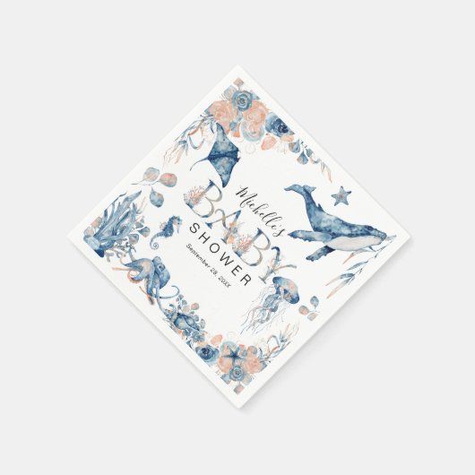 Het doorsturen van Waterverf onder het Baby shower Servet (Hoek)