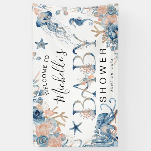 Het doorsturen van Waterverf onder het Baby shower Spandoek (Verticaal)