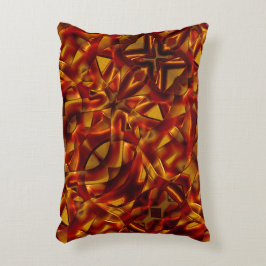 Het doorweven van verbrande oranje banden, gesculp accent kussen