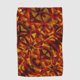 Het doorweven van verbrande oranje banden, gesculp golfhanddoek