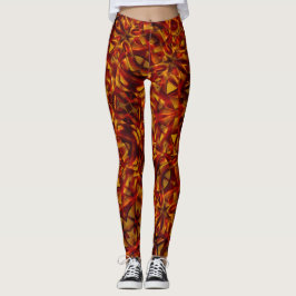 Het doorweven van verbrande oranje stropdassen leggings