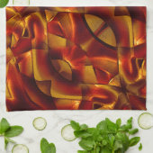 Het doorweven van verbrande oranje stropdassen theedoek (Gevouwen)