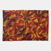 Het doorweven van verbrande oranje stropdassen theedoek (Horizontaal)