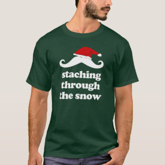 Het doorzoeken van de sneeuw - grappige kerstmusta t-shirt