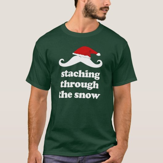 Het doorzoeken van de sneeuw - grappige kerstmusta t-shirt (Voorkant)
