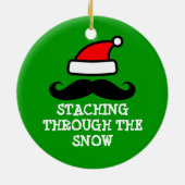 Het doorzoeken van de sneeuwkerstversiering keramisch ornament (Achterkant)