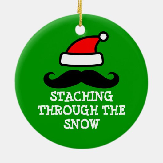 Het doorzoeken van de sneeuwkerstversiering keramisch ornament (Achterkant)